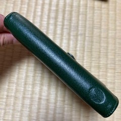 Filofax Leather Pocket Windsor 4 Hole Green Leather Cover Used W/ Box From Japan