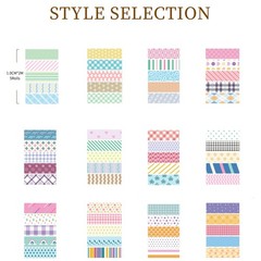 20 Rolls Cute Washi Tape Set Kawaii Basic Patterns Masking Decorative Tapes f…