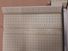 X-Acto Guillotine Paper Cutter – beige, measures in cm & inches, 12″ wide manual