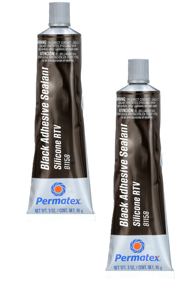 (2 Pack) Permatex Black Silicone Adhesive Sealant – 75150