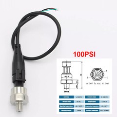 5V Fuel Pressure Transducer 100/150/200/300/500/1000/1600Psi for Oil Air Water
