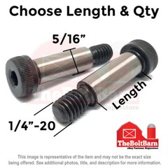 5/16 Alloy Socket Shoulder Stripper Bolts Black Oxide 1/4″-20 Thread (Pick Size)