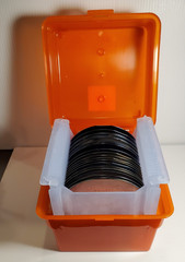 20 Old Historic 1980s 5″ Silicon Conductor Wafers Copper Plated in Original Box