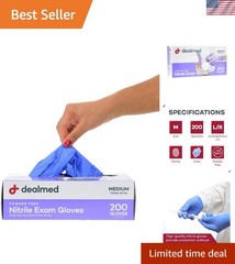Latex-Free Medium Nitrile Gloves for Medical Use, 200 Count – Ambidextrous Fit