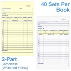 4Pack Sales Order Book 2-Part Carbonless Receipt Book Carbon Copy Small Business