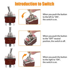 3PCS Heavy Duty DPDT ON/OFF/ON Toggle Switch 20A 125V/15A 250V Screw Terminals