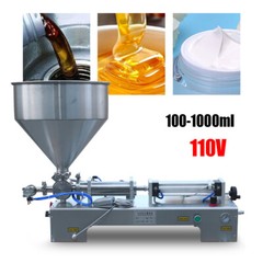 110V Pneumatic Liquid Filling Machine 100-1000ml Liquid Paste Filler US