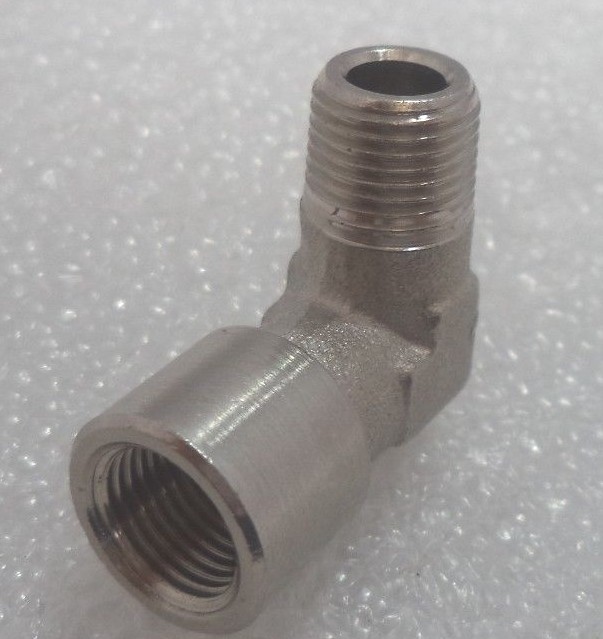 STAINLESS STEEL 1/8″ NPT FEMALE to 1/8″ NPT MALE 90° ELBOW FITTING, P/N I004264