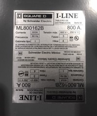 HOUSTON STOCK 800 AMP MLO NEW SQUARE D ML800162B I-LINE PANELBOARD600V NEMA 1