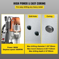 BRM35 Magnetic Drill Press Industruial Compact Pinion Guide 150mm Distance