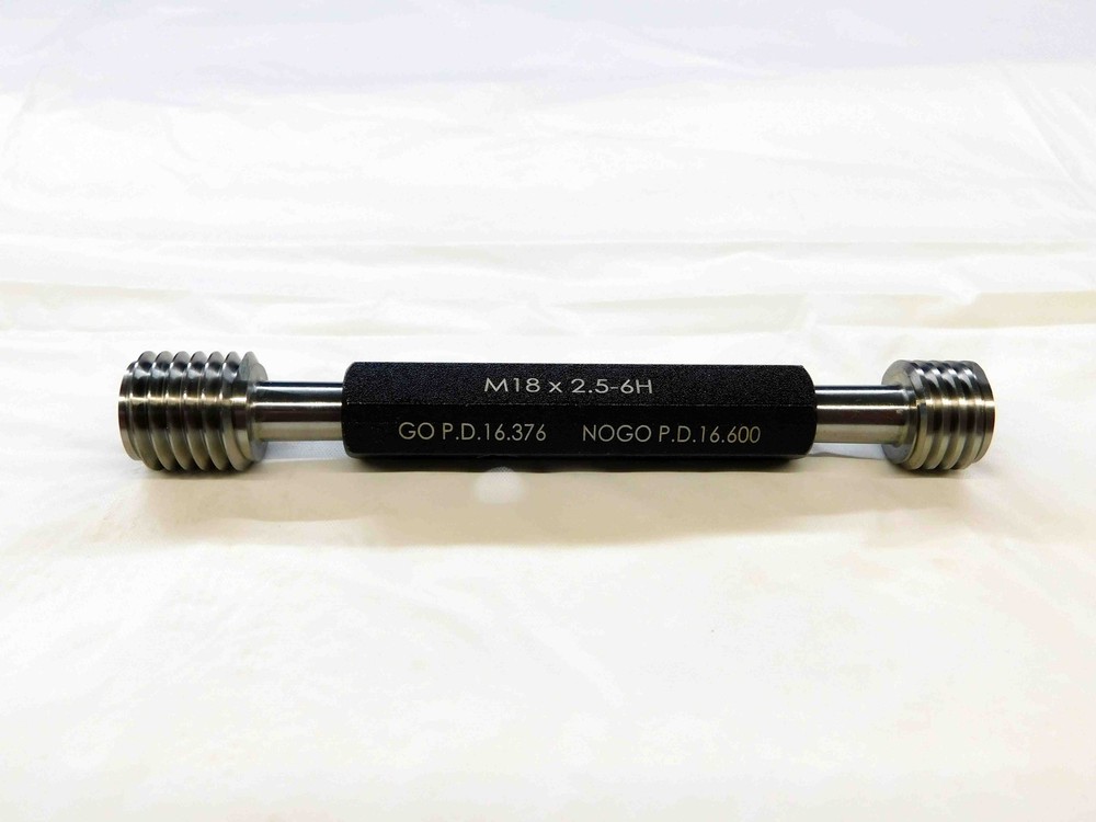 NEW M18 X 2.5 6H METRIC THREAD PLUG GAGE 18.0 2.50 GO NO GO PD’S 16.376 & 16.600
