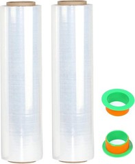 2-Pack Clear Stretch Wrap 18″ x 1000 Feet 80 Gauge Industrial Strength with P…