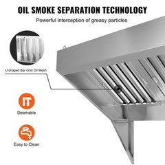 VEVOR 5’FT Commercial Exhaust Hood Food Truck Concession Trailer Hood