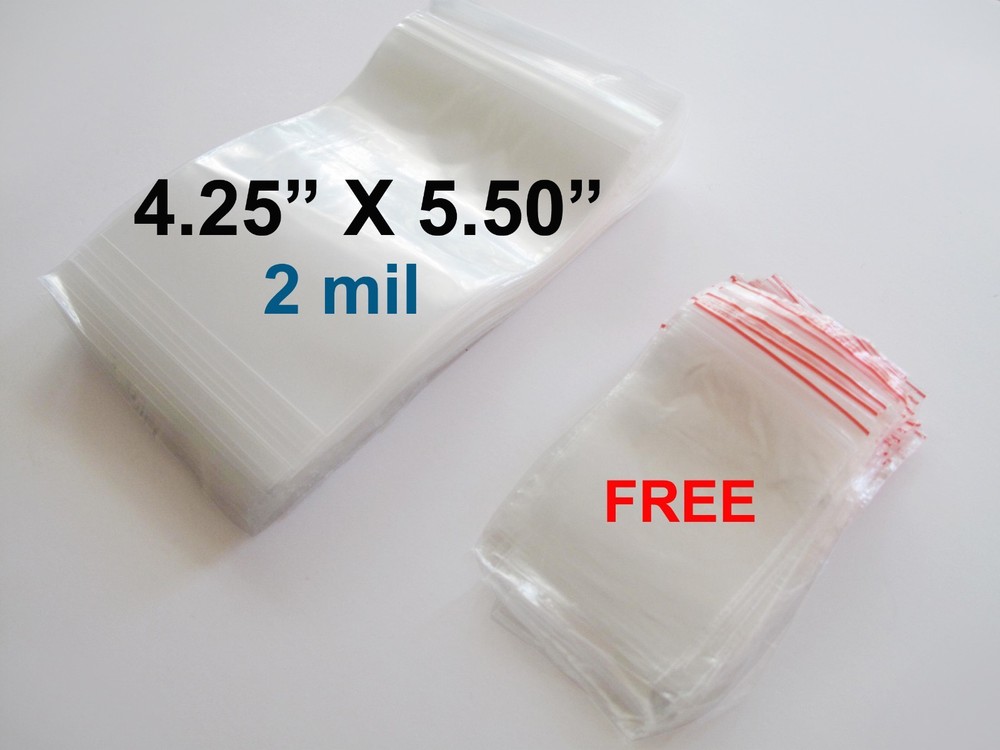 100PC 4.25″ x 5.50″ Clear Small Zip Seal Lock Plastic Bags 2Mil Jewelry Baggies