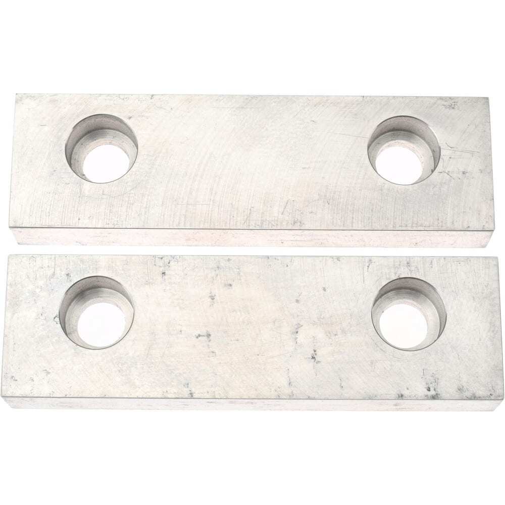 1 Pair Gibraltar Soft Aluminum Vise Jaws, Flat/No Step, 5/8″ Thick x 4″ Wide