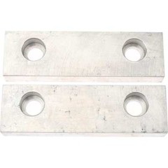 1 Pair Gibraltar Soft Aluminum Vise Jaws, Flat/No Step, 5/8″ Thick x 4″ Wide