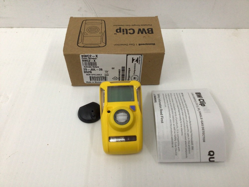 Honeywell BW BWC2-X Clip Single-Gas Detector Oxygen, ACTIVATE BEFORE, 29-JUL-26