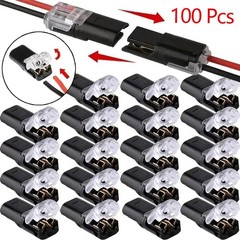 NEW Double-Wire Plug-in Connector,Cable Clamp with Locking Buckle, 10~100pcs