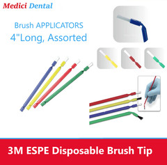 Dental Disposable Brush Applicators 100 Pieces & with Handle, Bendable Brushes