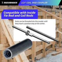 Sandbaggy 1/2″ Coil Rod Coupler – Round Threaded Coupling Nuts
