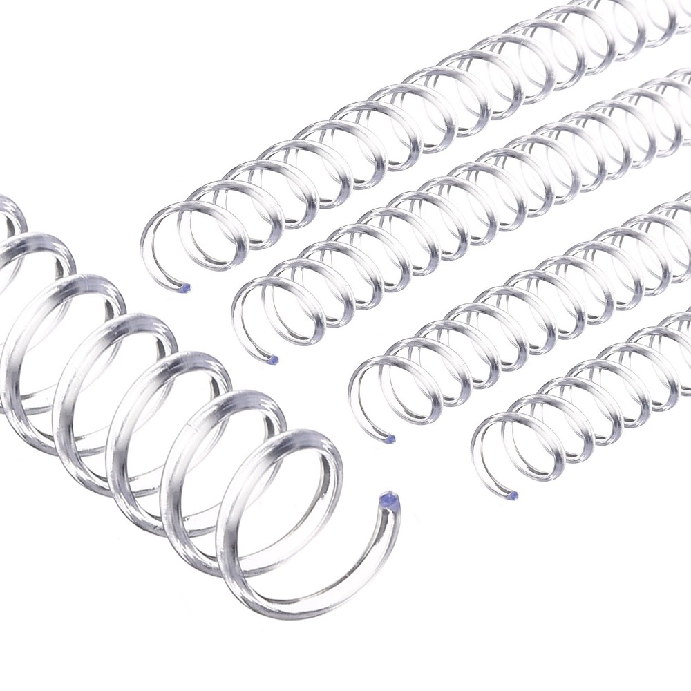 50Pack 11mm(7/16″) Spiral Binding Coils Spirals 80 Sheet Capacity, Transparent