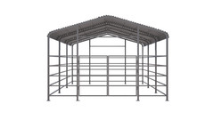 13x20ft Galvanized Metal Livestock Shelter Heavy-Duty Cattle Barn Animal Shade