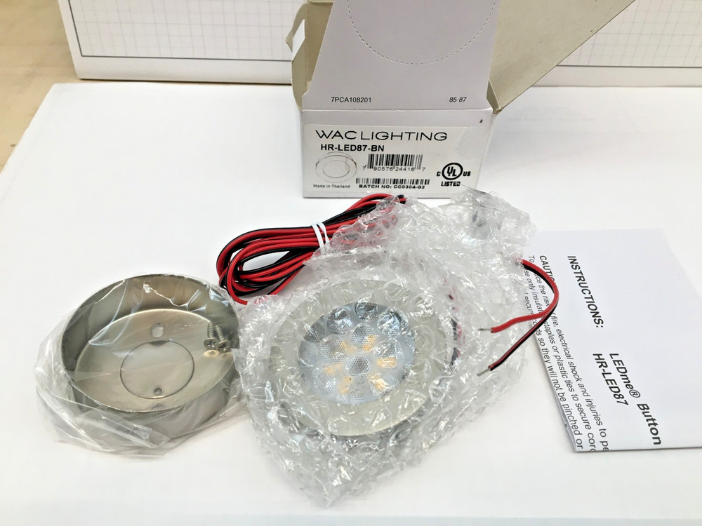 WAC HR-LED87-BN, LED Button Light 2.25 inch Brushed Nickel Puck Light 3000K