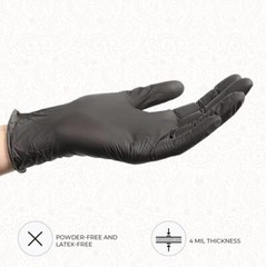 Large Pack Of 100 Black Nitrile Gloves Disposable Food Safe Powder Free