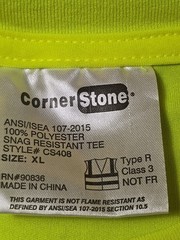 High Visibility Reflective T-Shirt Mens XL Spectrum Yellow Gray Polyester