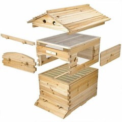 7Pcs Auto Seeping Honey Hive Beehive Frames + Beekeeping Wooden Cedarwood House