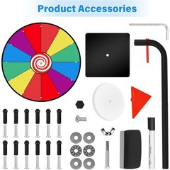 12inch Spinning Prize Wheel 12 Slots Tabletop Spinner Game With Base Standing