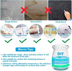 15 Rolls Thin 1/8 Inch 3mm Whiteboard Tape, Low-Tack Paper Pinstripe Art Grid…