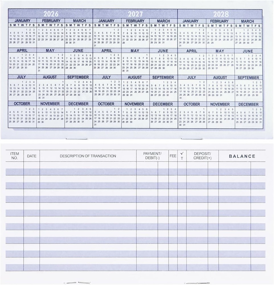 20 Pack Checkbook Register Check Registers for Personal Blank Ledger Transaction