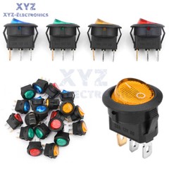 20PCS 3-Pin Rocker Switch Toggle DC12V Led Light Car Auto Boat Round ON/OFF 8A