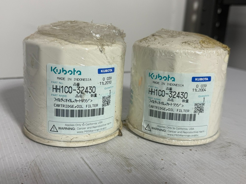 Lot of 2 Genuine Kubota HH1C0-32430 Engine Oil Filters OEM Made in Indonesia
