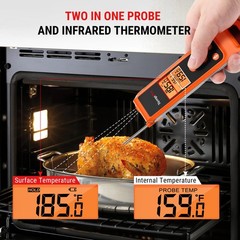 TempPro TP420 2-in-1 Instant Read Thermometer for Cooking, Infrared with Meat