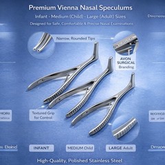 3 Pack Nasal Speculum Small + Medium + Large – ENT Examination Instrument
