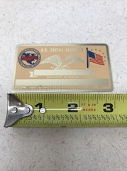 NEW Vintage SSN Social Security Card Metal USA Union AFL – CIO
