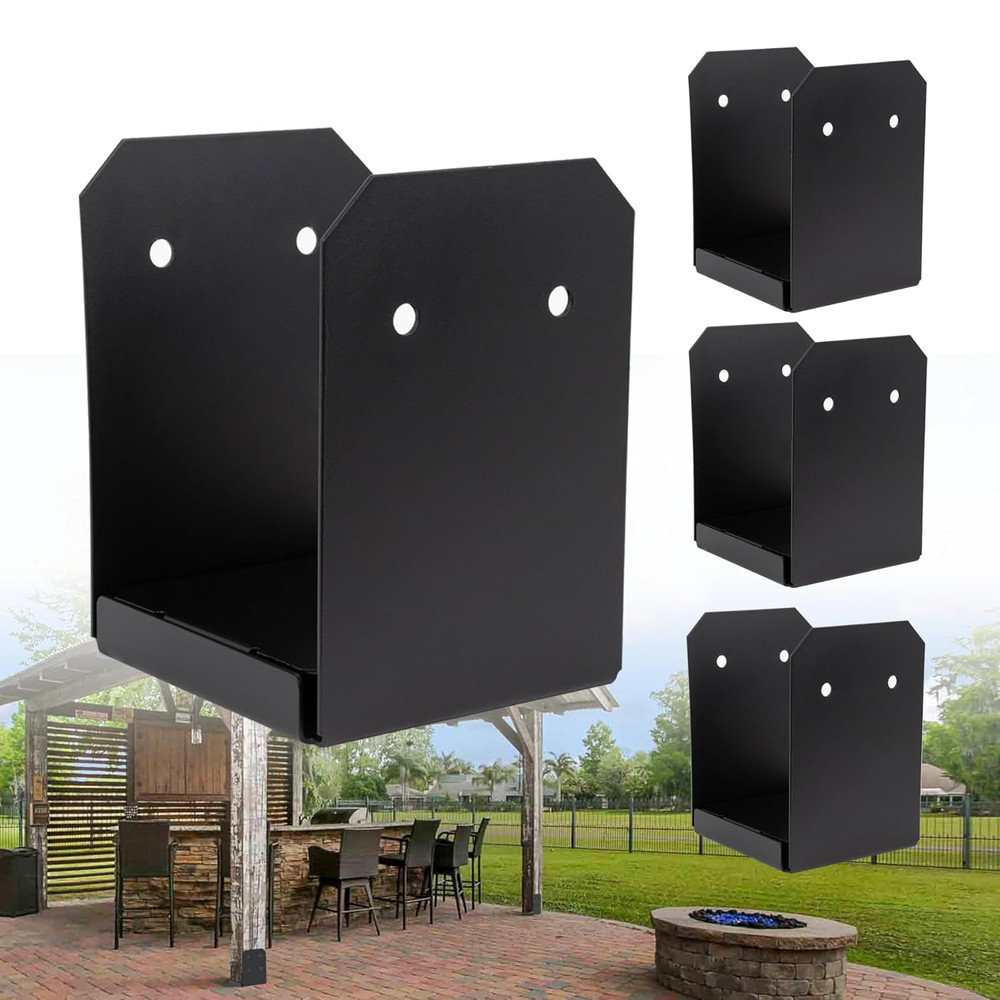 4Pcs 6×6 Concrete Deck Post Anchor Base Adjustable Metal Post Bracket Post Base