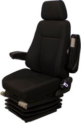 Pilot 24V Black Fabric Air Suspension Seat For Excavators Wheel Loaders Dozers