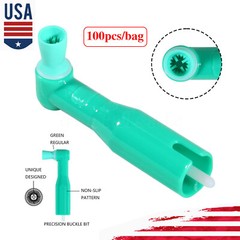 100pcs Dental Angel 90° Disposable Prophy Cup Angles Soft Latex Free Cups Green