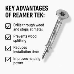 1/4-20 x 2-3/4” Black Ruspert Tek Wood-to-Metal Screws – T27 Torx (BCP 1226)