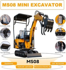 FREE SHIP&UNLOAD Mini Excavator 1Ton Excavator 13.5hp B&S Gas EPA Engine