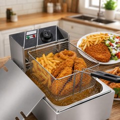 Electric Fryer Heating Element Replacement, 1700W 110V Power with Temp Control