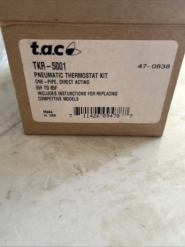 Barber Colman TKR-5001 Pneumatic Thermostat Kit Free Shipping USA