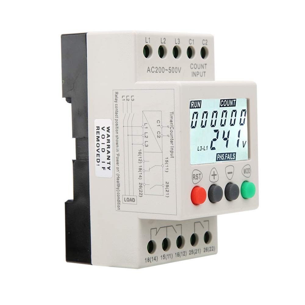 3 Phase Voltage Monitoring Sequence Relay JVR8002 Under Over Protector