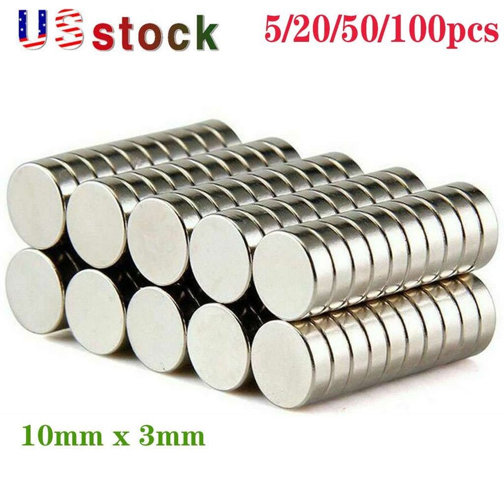 Neodymium Magnets N52 Disc Round Super Strong Rare Earth 10mm X 3mm Refrigerator