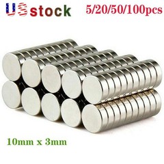 Neodymium Magnets N52 Disc Round Super Strong Rare Earth 10mm X 3mm Refrigerator