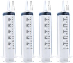 4 Pack 150ml Syringe with Tip Adapter, Large Plastic Garden Industrial…
