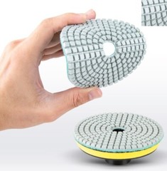 Countertop Edge Polishing Kit Diamond Pads Wet Dry Grinder Flexible Backer Set